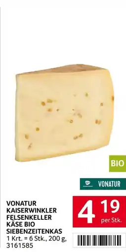 Transgourmet Vonatur kaiserwinkler felsenkeller käse bio siebenzeitenkas Angebot
