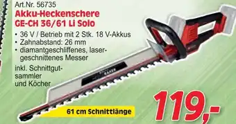 Zgonc Akku-Heckenschere GE-CH 36/61 Li Solo Angebot
