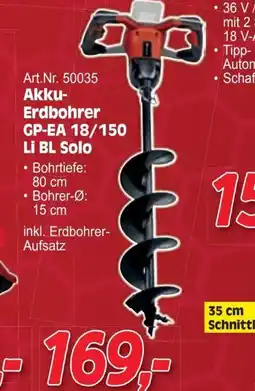 Zgonc Akku- Erdbohrer GP-EA 18/150 Li BL Solo Angebot