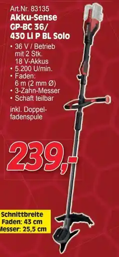 Zgonc Akku-sense gp-bc 36/ 430 li p bl solo Angebot