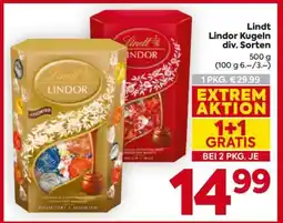 Billa Lindt Lindor Kugeln div. Sorten Angebot