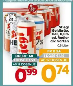 Billa Stiegl Goldbräu, Hell, 0,0% od. Radler div. Sorten Angebot