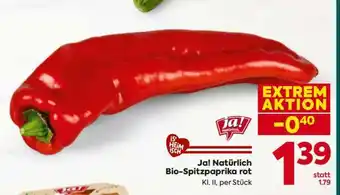 Billa Ja! Natürlich Bio-Spitzpaprika rot Angebot