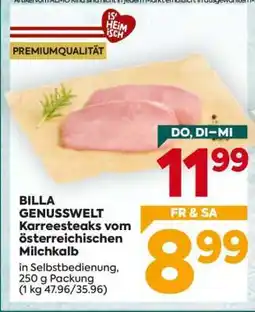 Billa BILLA GENUSSWELT Karreesteaks vom österreichischen Milchkalb Angebot