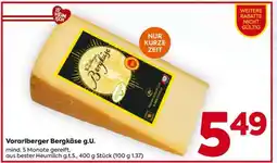 Billa Vorarlberger Bergkäse g.U Angebot