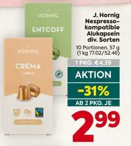 Billa J. Hornig Nespresso-kompatible Alukapseln div. Sorten Angebot