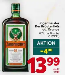 Billa Jägermeister der Kräuterlikör od. Orange Angebot