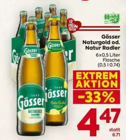 Billa Gösser Naturgold od. Natur Radler Angebot