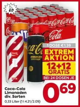 Billa Coca-Cola Limonaden div. Sorten Angebot