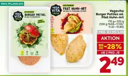 Billa Vegavita Burger Patties od. Filet Huhn-Art Angebot
