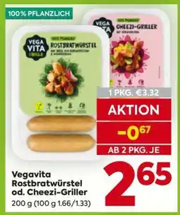 Billa Vegavita Rostbratwürstel od. Cheezi-Griller Angebot