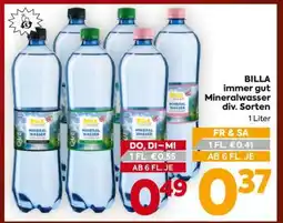 Billa BILLA immer gut Mineralwasser div. Sorten Angebot