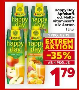 Billa Happy Day Apfelsaft od. Multivitaminsaft div. Sorten Angebot