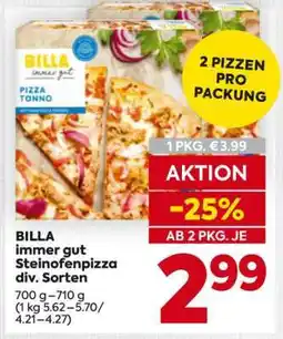 Billa BILLA immer gut Steinofenpizza div. Sorten Angebot