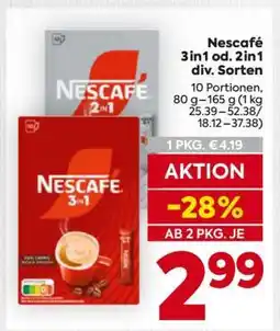 Billa Nescafé 3in1 od. 2in1 div. Sorten Angebot