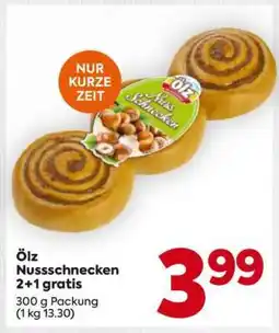Billa Ölz Nussschnecken 2+1 gratis Angebot