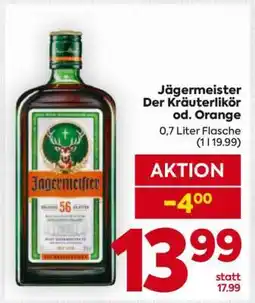 Billa Jägermeister der Kräuterlikör od. Orange Angebot