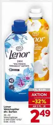 Billa Lenor Weichspüler div. Sorten Angebot