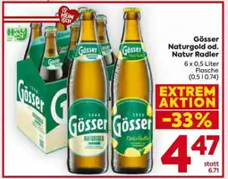 Billa Gösser Naturgold od. Natur Radler Angebot