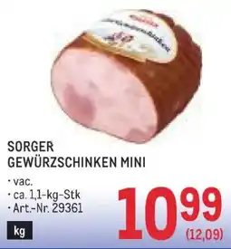 Metro Sorger gewürzschinken mini Angebot