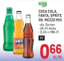 Metro Coca cola fanta sprite od mezzo mix Angebot