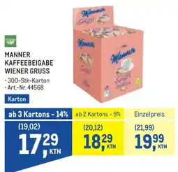 Metro Manner kaffeebeigabe wiener gruss Angebot