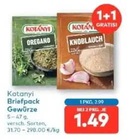 T&G Kotanyi Briefpack Gewürze Angebot