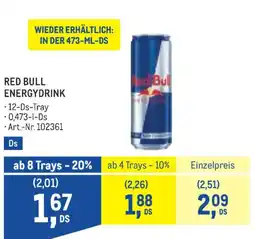 Metro Red bull energydrink Angebot
