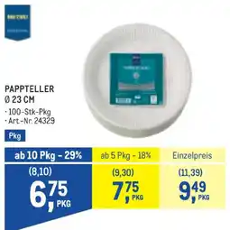 Metro Pappteller ø 23 cm Angebot