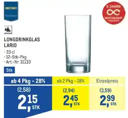 Metro Longdrinkglas lario Angebot