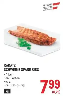 Metro Radatz schweine spare ribs Angebot