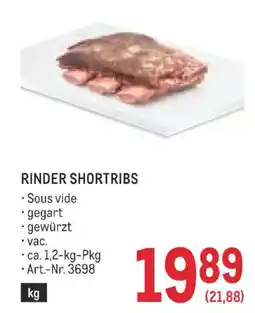 Metro Rinder shortribs Angebot
