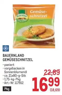 Metro Bauernland gemüseschnitzel Angebot