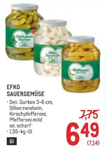 Metro Efko sauergemüse Angebot