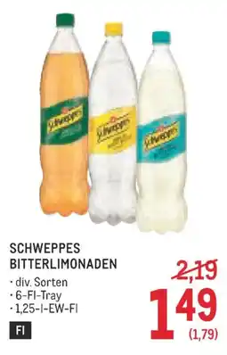 Metro Schweppes bitterlimonaden Angebot