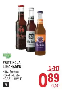 Metro Fritz kola limonaden Angebot