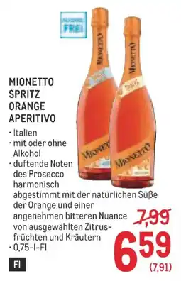 Metro Mionetto spritz orange aperitivo Angebot