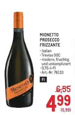 Metro Mionetto prosecco frizzante Angebot