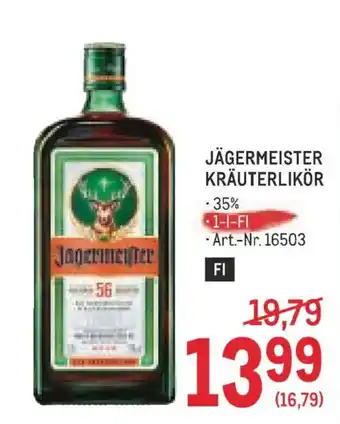 Metro Jägermeister kräuterlikör Angebot