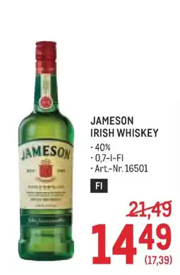 Metro Jameson irish whiskey Angebot