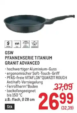 Metro Gsw pfannenserie titanium granit advanced Angebot