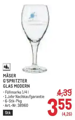 Metro Mäser g'spritzter glas modern Angebot