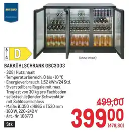 Metro Barkühlschrank gbc3003 Angebot