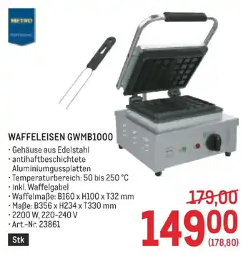 Metro Waffeleisen gwmb1000 Angebot