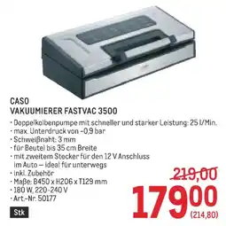 Metro Caso vakuumierer fastvac 3500 Angebot