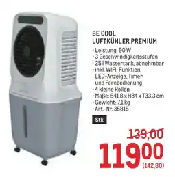 Metro Be cool luftkühler premium Angebot