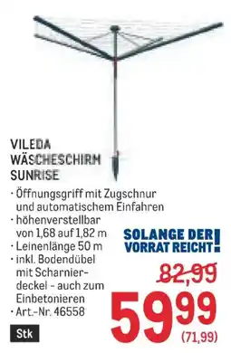Metro Vileda wäscheschirm sunrise Angebot