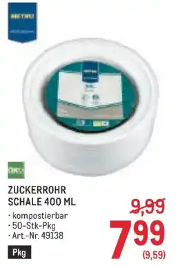 Metro ZUCKERROHR SCHALE Angebot