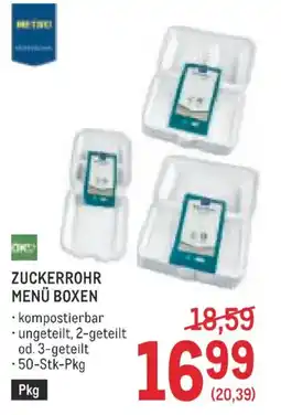 Metro Zuckerrohr menü boxen Angebot