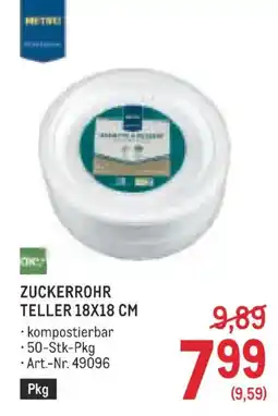 Metro Zuckerrohr teller 18x18 cm Angebot